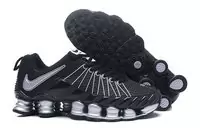 nike hommes shox tlx avenue synthetic leather silver logo black